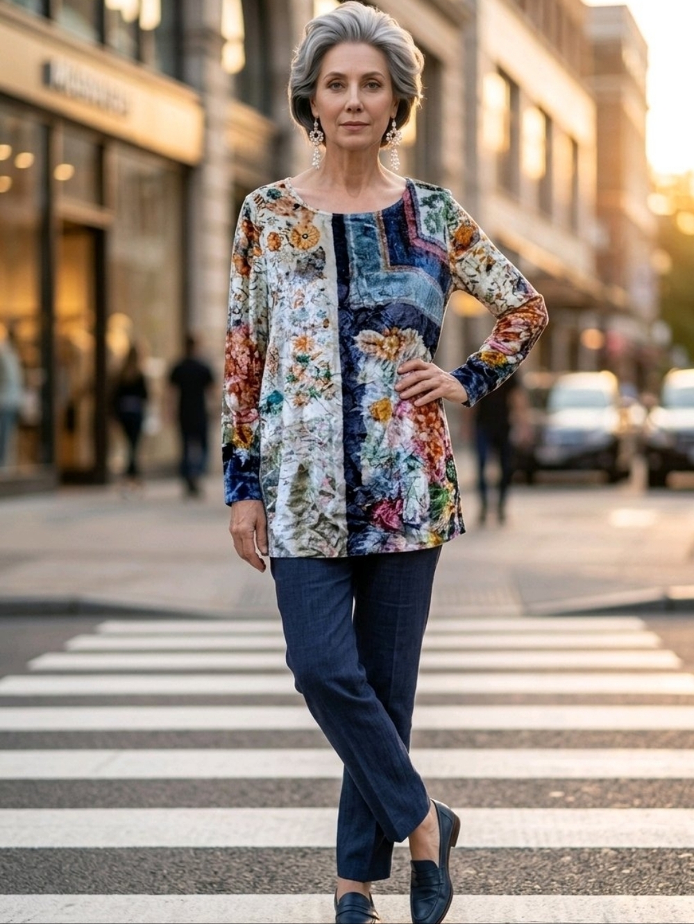 Date-worthy Floral Velvet Soft Surroundings Tunic XL